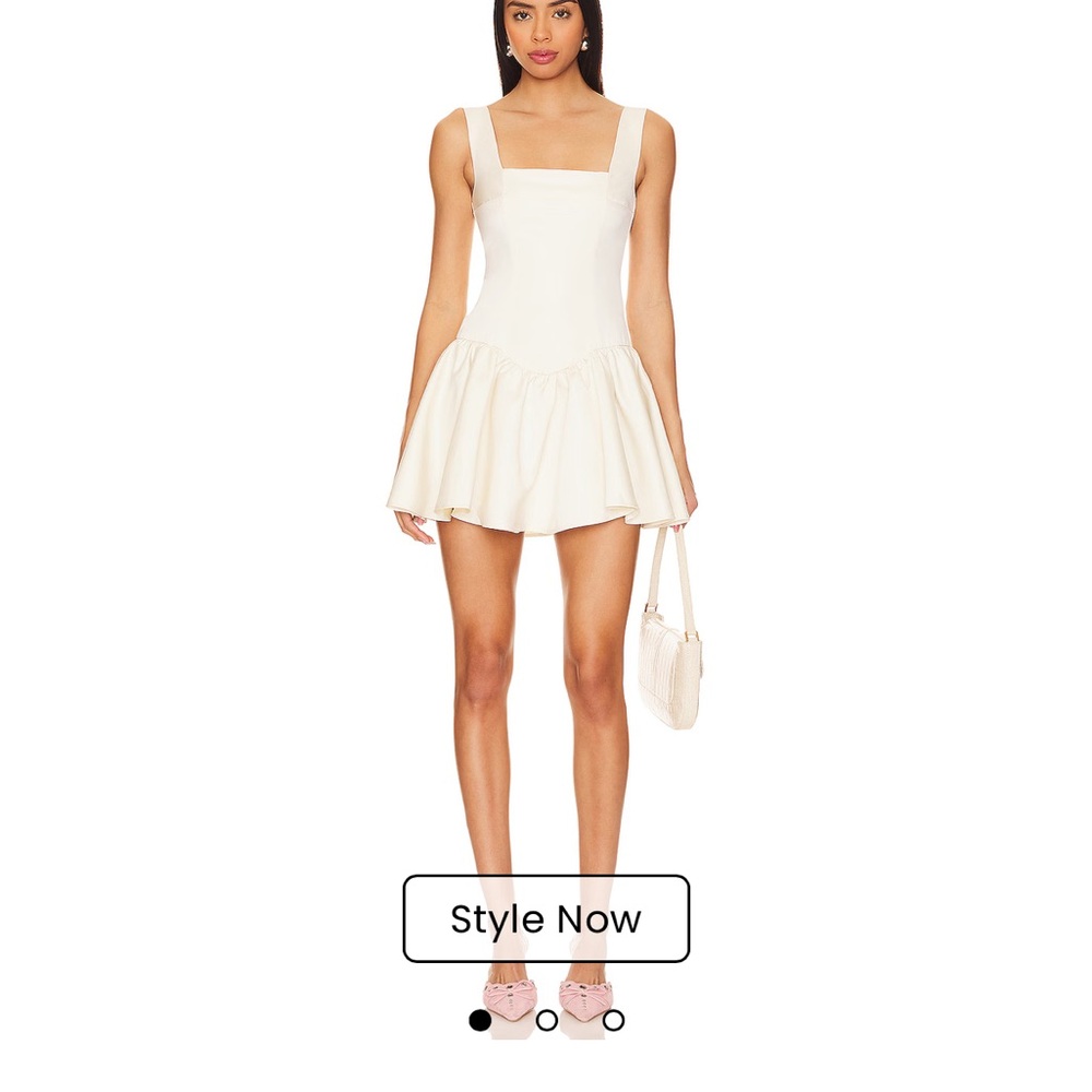 WeWoreWhat Cream Fit and Flare Mini Dress